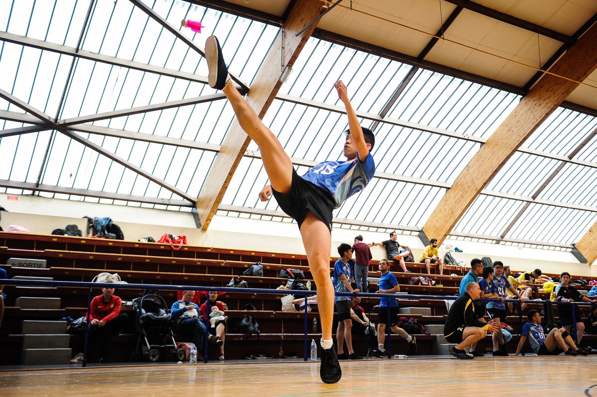 Chan Ho Yin of Hong Kong during the Shuttlecock French Open in 2018 (VCG)