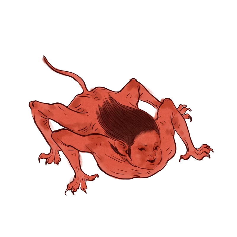 Chinese monster 魍魉 (wǎngliǎng)