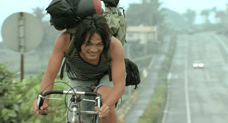 A still from the 2007 movie Island Etude, bike or motorbike around Taiwan