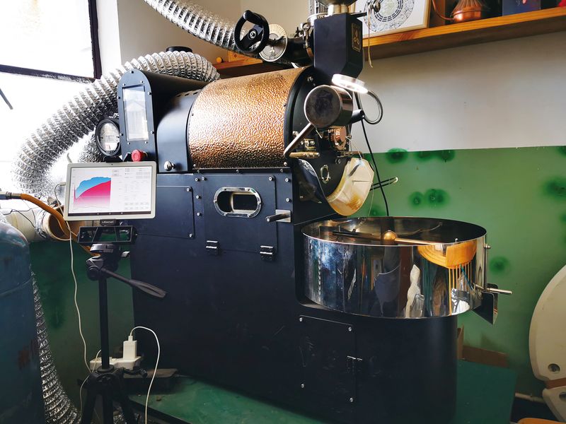 A small coffee roaster for a local shop producing unique specialty coffee