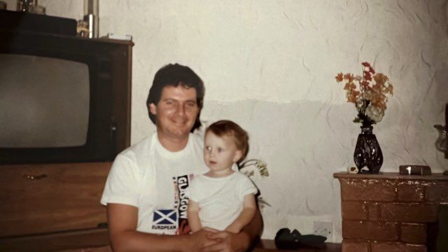 Kyle and his father in Scotland in 1992 (Kyle McMahon)