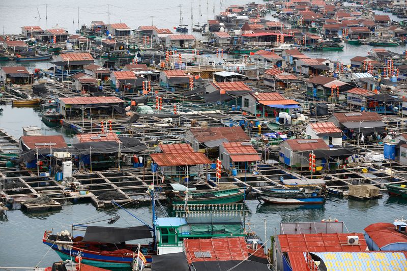 The floating village in Lingshui, China’s nomadic boat people