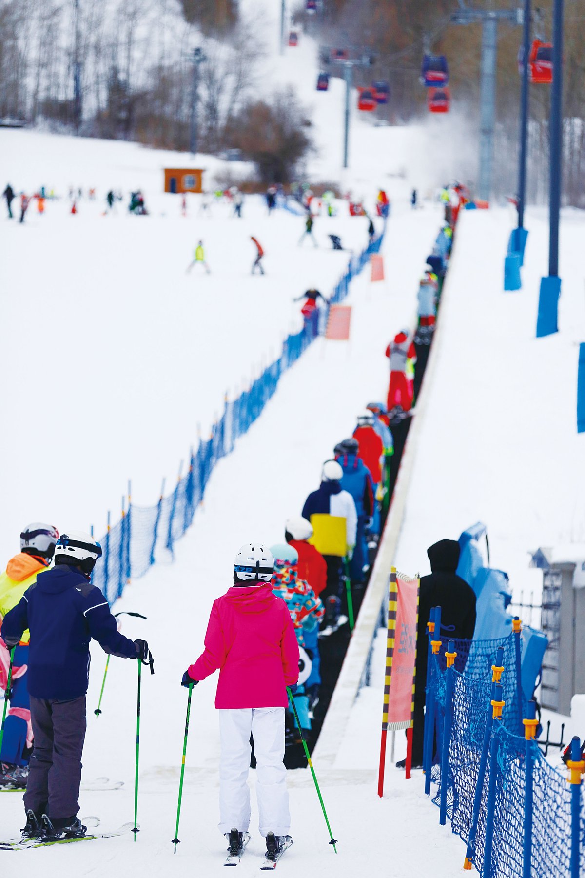 Skiers at the Changbaishan International Resort