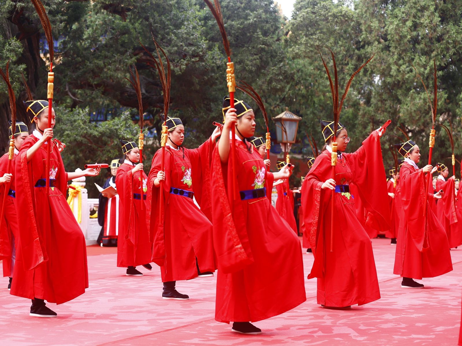 Confucius Ceremony Red Dancers