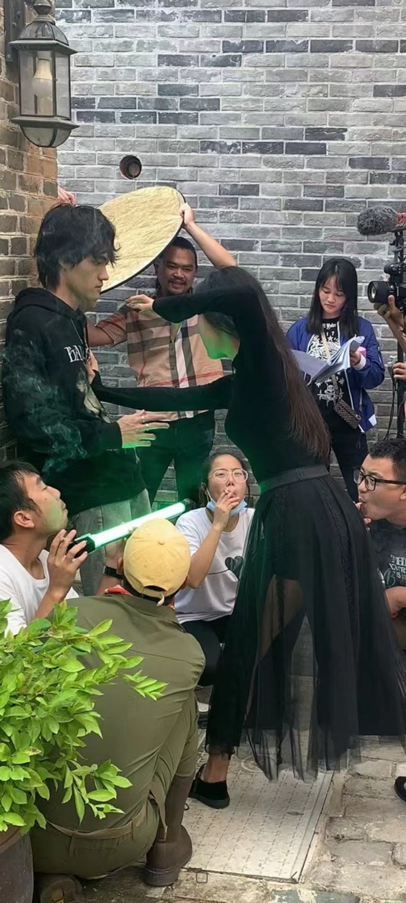 Li Dongdong's team filming a horror micro drama in Guangxi, 2022
