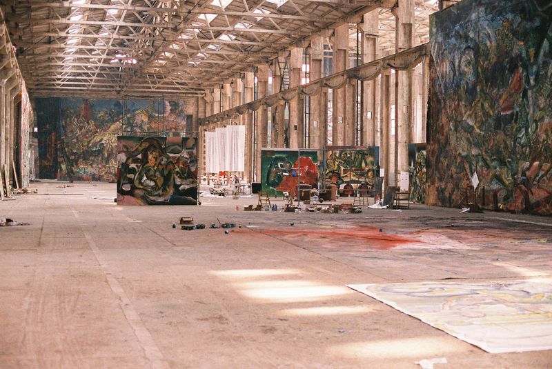 Shizhu's workshop inside an abandoned factory