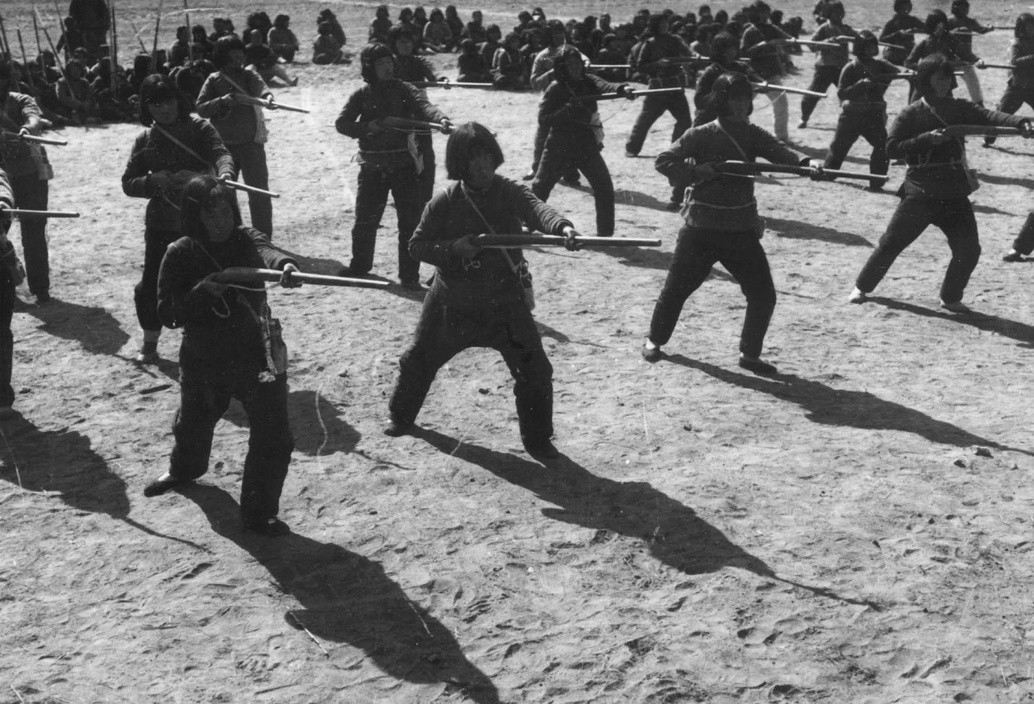 Female militia regiments of the CPC fought against the Japanese invasion in the 1940s. Here a group of female soldiers in Hebei province perform rifle drills on International Women’s Day, 1940 (Fotoe)