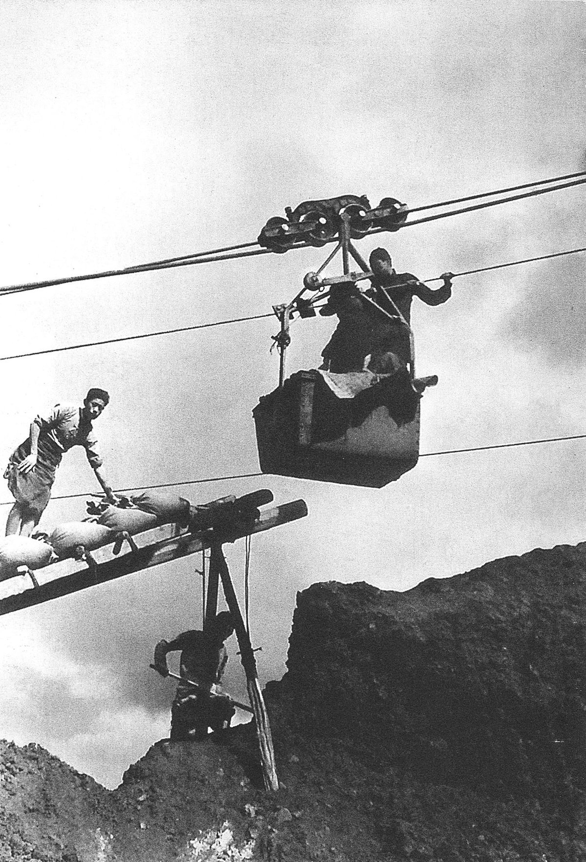 Tin miners faced a variety of dangers on mine sites including the use of cableways to transfer tin ore mined from remote mines to ore washing plants