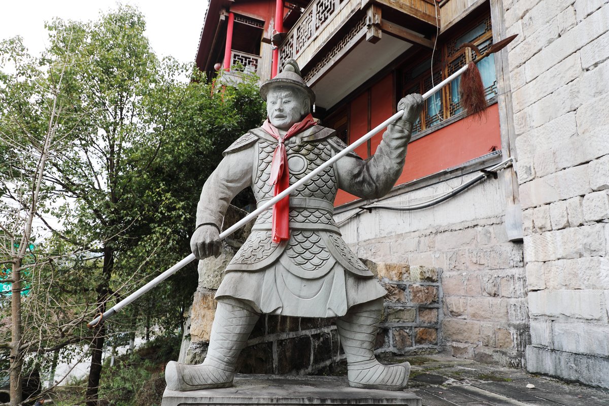 Statue of White Pole Solder is Shizhu County, Chongqing