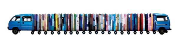 Type: InstallationMaterials: van, stainless steel, second hand clothes, stoolsSize: 1420x140x190cmTime of Creation: 2007