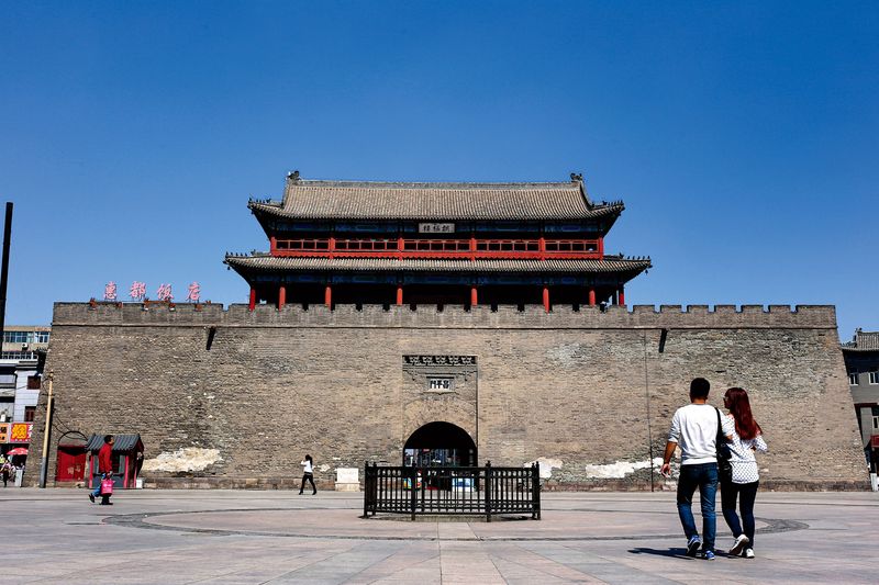 The sole surviving gate of Xuanhua’s old city wall, Changping Gate, olympic city Zhangjiakou
