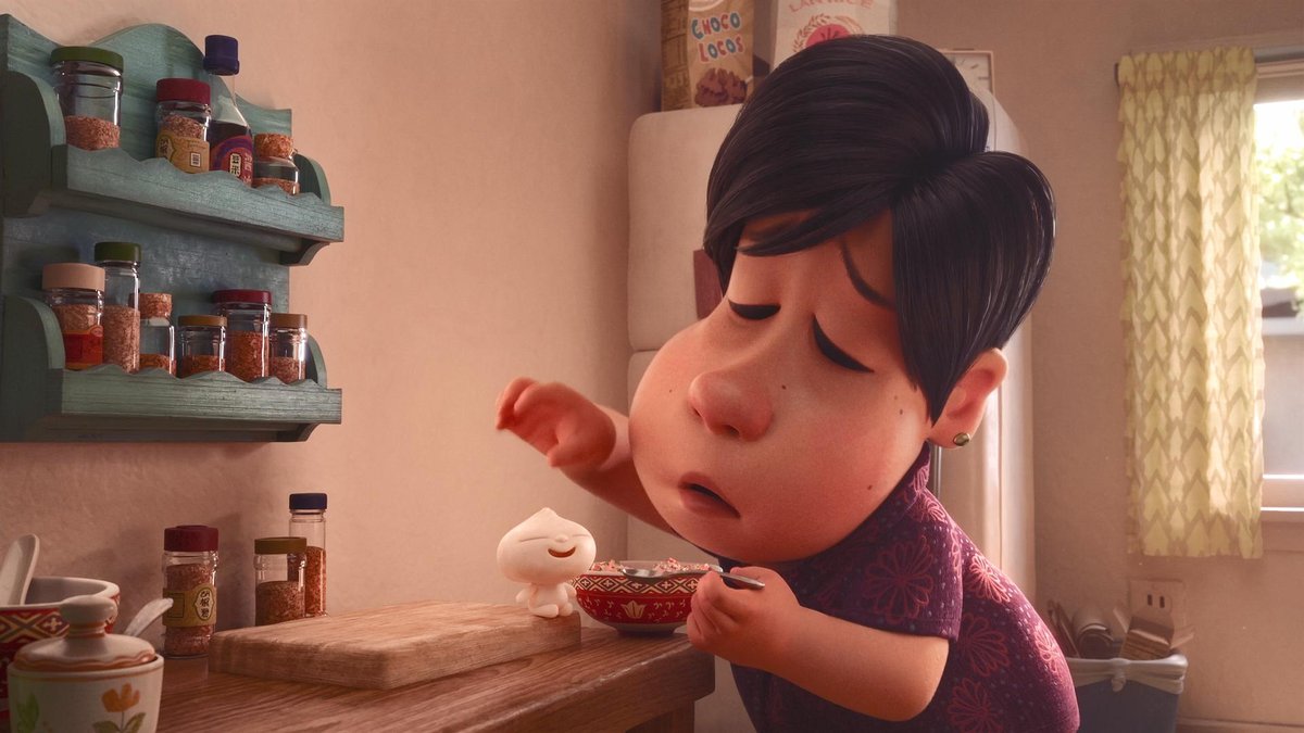 The 2018 short animated film Bao centers around an aging and lonely Chinese-Canadian mother, who receives an unexpected second chance at motherhood when a bao she is making comes to life as a boy