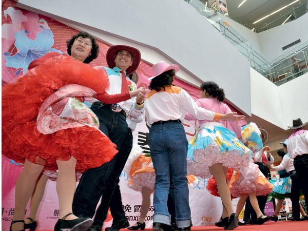 Square dancing has a cult following in many Chinese circles