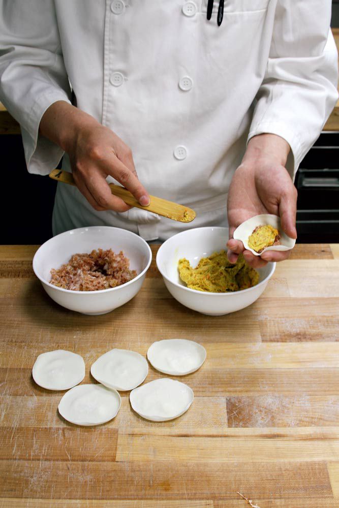 A chef prepares a simple xiaolongbao recipe