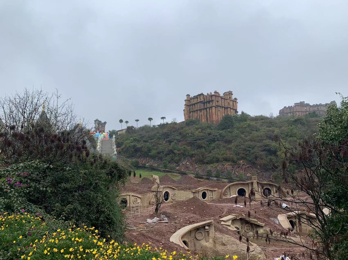 The currently under construction “Shire,” based on the hometown of Hobbits in the Lord of the Rings books, in the theme park