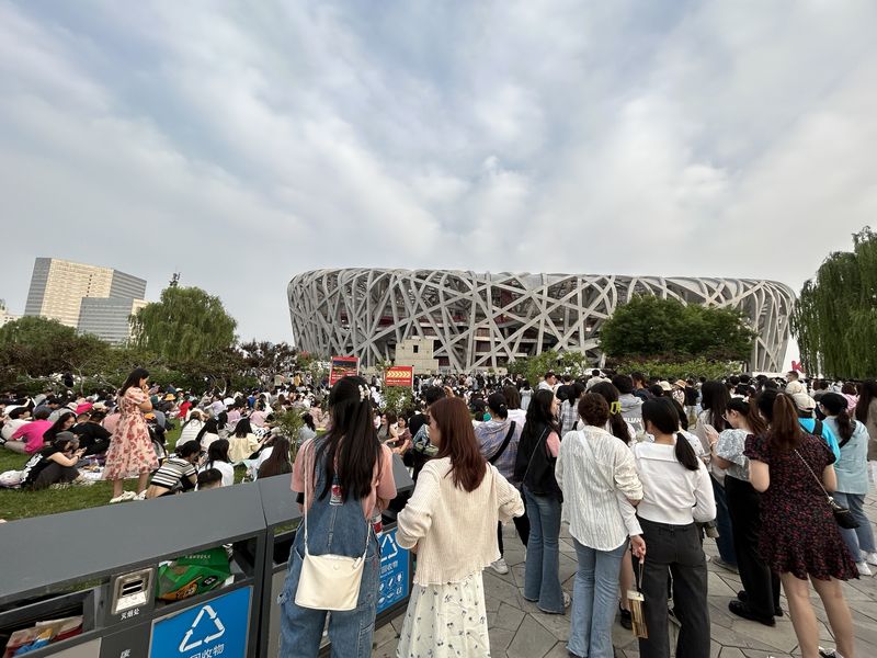 Bird’s Nest stadium  on May 26 with fans attending Mayday's fans