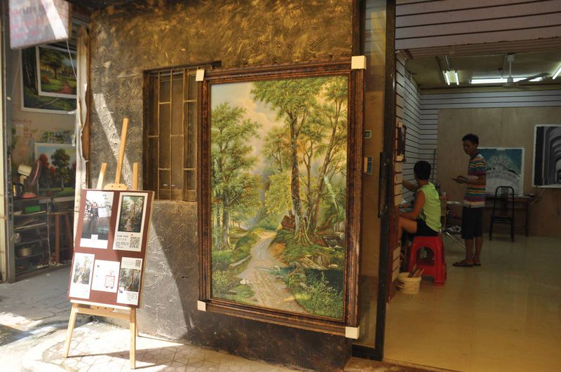 chinese painting in the art district of a landscape